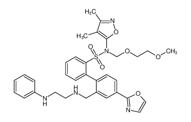 N-(3,4-dimethylisoxazol-5-yl)-N-((2-methoxyethoxy)methyl)-4'-(oxazol-2-yl)-2'-(((2-(phenylamino)ethyl)amino)methyl)-[1,1'-biphenyl]-2-sulfonamide_195447-64-4
