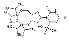 3',5'-O-(tetraisopropyldisiloxan-1,3-diyl)-6-((1S)-1-hydroxyethyl)-2'-deoxyuridine_195449-45-7