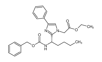 ethyl (S)-2-(2-(1-(((benzyloxy)carbonyl)amino)pentyl)-4-phenyl-1H-imidazol-1-yl)acetate_195450-29-4