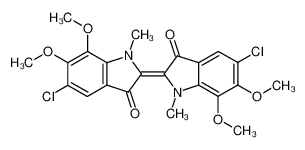 5,5'-dichloro-6,7,6',7'-tetramethoxy-1,1'-dimethyl-1H,1'H-[2,2']biindolylidene-3,3'-dione_19547-36-5