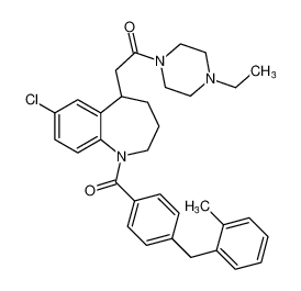 2-(7-chloro-1-(4-(2-methylbenzyl)benzoyl)-2,3,4,5-tetrahydro-1H-benzo[b]azepin-5-yl)-1-(4-ethylpiperazin-1-yl)ethan-1-one_195504-69-9