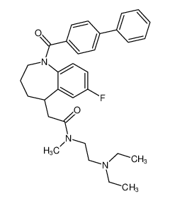 2-(1-([1,1'-biphenyl]-4-carbonyl)-7-fluoro-2,3,4,5-tetrahydro-1H-benzo[b]azepin-5-yl)-N-(2-(diethylamino)ethyl)-N-methylacetamide_195505-29-4
