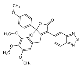 3-(2,1,3-benzothiadiazol-5-yl)-4-(3,4,5-trimethoxybenzyl)-5-hydroxy-5-(4-methoxyphenyl)-5H-furan-2-one_195505-56-7