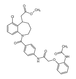 methyl 2-(1-(4-(2-(2-acetamidophenoxy)acetamido)benzoyl)-6-chloro-2,3,4,5-tetrahydro-1H-benzo[b]azepin-5-yl)acetate_195506-31-1