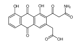 Protetron (9,10-Dioxo-4,5-dihydroxy-3-carbamoylacetyl-9,10-dihydro-anthracen-2-essigsaeure)_19556-33-3