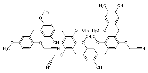 {2-{4-[5-Cyanomethoxy-4-(5-hydroxy-2-methoxy-4-methyl-benzyl)-2-methoxy-benzyl]-5-hydroxy-2-methoxy-benzyl}-5-[4-(2-cyanomethoxy-5-methoxy-benzyl)-2-hydroxy-5-methoxy-benzyl]-4-methoxy-phenoxy}-acetonitrile_195602-02-9