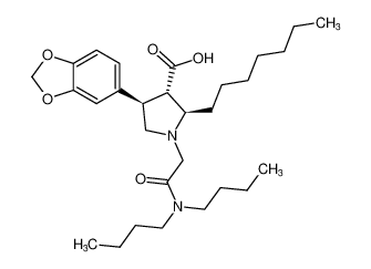 rel-(2R,3S,4R)-4-(benzo[d][1,3]dioxol-5-yl)-1-(2-(dibutylamino)-2-oxoethyl)-2-heptylpyrrolidine-3-carboxylic acid_195706-23-1