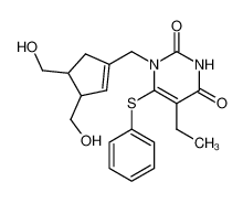 1-{[3,4-Di(hydroxymethyl)cyclopent-1-en-1-yl]methyl}-5-ethyl-6-phenylthio-2,4-pyrimidinedione_195720-38-8