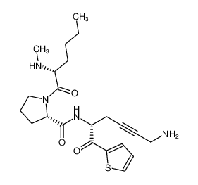 (S)-N-((R)-6-amino-1-oxo-1-(thiophen-2-yl)hex-4-yn-2-yl)-1-((R)-2-(methylamino)hexanoyl)pyrrolidine-2-carboxamide_195722-11-3