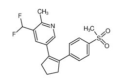 1-[2-(3-difluoromethyl-2-methylpyridin-5-yl)cyclopenten-1-yl]-4-(methylsulfonyl)benzene_195733-08-5