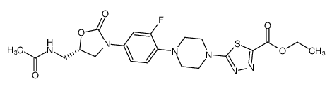ethyl (S)-5-(4-(4-(5-(acetamidomethyl)-2-oxooxazolidin-3-yl)-2-fluorophenyl)piperazin-1-yl)-1,3,4-thiadiazole-2-carboxylate_195736-79-9