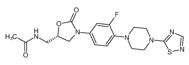 (S)-N-((3-(4-(4-(1,2,4-thiadiazol-5-yl)piperazin-1-yl)-3-fluorophenyl)-2-oxooxazolidin-5-yl)methyl)acetamide_195737-00-9