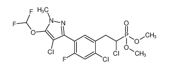dimethyl (1-chloro-2-(2-chloro-5-(4-chloro-5-(difluoromethoxy)-1-methyl-1H-pyrazol-3-yl)-4-fluorophenyl)ethyl)phosphonate_195814-75-6