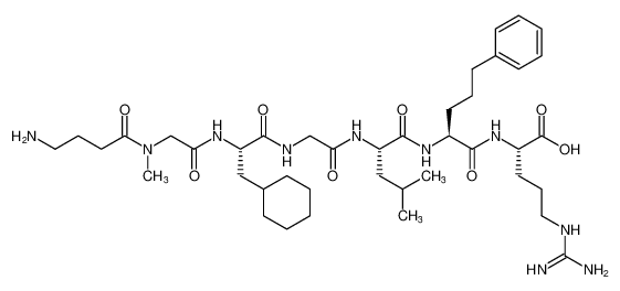 ((S)-2-((S)-2-(2-((S)-2-(2-(4-amino-N-methylbutanamido)acetamido)-3-cyclohexylpropanamido)acetamido)-4-methylpentanamido)-5-phenylpentanoyl)-L-arginine_195830-42-3