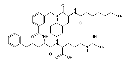 ((S)-2-(3-(((S)-2-(6-aminohexanamido)-3-cyclohexylpropanamido)methyl)benzamido)-5-phenylpentanoyl)-L-arginine_195830-73-0