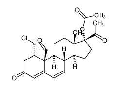 17-Acetoxy-3.20-dioxo-1α-chlormethyl-Δ4.6-pregnadienal-(19)_19592-28-0