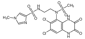 N-(2-(N-(6,7-dichloro-2,3-dioxo-1,2,3,4-tetrahydroquinoxalin-5-yl)methylsulfonamido)ethyl)-1-methyl-1H-imidazole-4-sulfonamide_195965-93-6