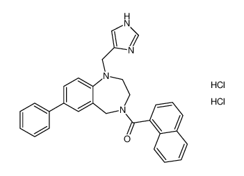 (1-((1H-imidazol-4-yl)methyl)-7-phenyl-1,2,3,5-tetrahydro-4H-benzo[e][1,4]diazepin-4-yl)(naphthalen-1-yl)methanone dihydrochloride_195977-62-9