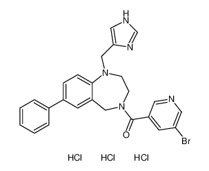 (1-((1H-imidazol-4-yl)methyl)-7-phenyl-1,2,3,5-tetrahydro-4H-benzo[e][1,4]diazepin-4-yl)(5-bromopyridin-3-yl)methanone trihydrochloride_195978-84-8