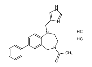 1-(1-((1H-imidazol-4-yl)methyl)-7-phenyl-1,2,3,5-tetrahydro-4H-benzo[e][1,4]diazepin-4-yl)ethan-1-one dihydrochloride_195978-94-0