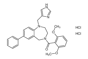 (1-((1H-imidazol-4-yl)methyl)-7-phenyl-1,2,3,5-tetrahydro-4H-benzo[e][1,4]diazepin-4-yl)(2,6-dimethoxyphenyl)methanone dihydrochloride_195979-20-5