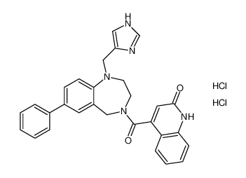 4-(1-((1H-imidazol-4-yl)methyl)-7-phenyl-2,3,4,5-tetrahydro-1H-benzo[e][1,4]diazepine-4-carbonyl)quinolin-2(1H)-one dihydrochloride_195979-71-6