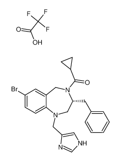 (R)-7-Bromo-4-(cyclopropylcarbonyl)-2,3,4,5-tetrahydro-1-(1H-imidazol-4-ylmethyl)-3-(phenylmethyl)-1H-1,4-benzodiazepine, trifluoroacetate_195981-42-1