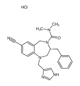(R)-7-Cyano-1,2,3,5-tetrahydro-1-(1H-imidazol-4-ylmethyl)-N,N-dimethyl-3-(phenylmethyl)-4H-1,4-benzodiazepine-4-carboxamide, monohydrochloride_195981-47-6
