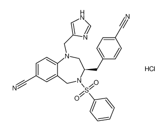 (R)-1-((1H-imidazol-4-yl)methyl)-3-(4-cyanobenzyl)-4-(phenylsulfonyl)-2,3,4,5-tetrahydro-1H-benzo[e][1,4]diazepine-7-carbonitrile hydrochloride_195982-49-1