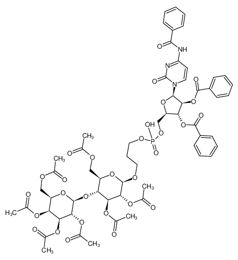 N4-benzoyl-1-(2,3-di-O-benzoyl-β-D-arabinofuranosyl)cytosine 5'-[(prop-3-yl hepta-O-acetyl-β-lactoside)-1-yl] phosphate_196083-30-4
