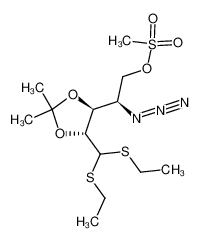 4-azido-4-deoxy-2,3-O-isopropylidene-5-O-methanesulfonyl-D-xylose diethyl dithioacetal_196093-29-5