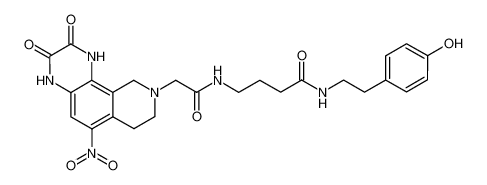 N-[2-(4-Hydroxy-phenyl)-ethyl]-4-[2-(6-nitro-2,3-dioxo-1,2,3,4,7,10-hexahydro-8H-pyrido[3,4-f]quinoxalin-9-yl)-acetylamino]-butyramide_196198-67-1