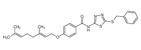 Benzamide,4-[[(2E)-3,7-dimethyl-2,6-octadienyl]oxy]-N-[5-[(phenylmethyl)thio]-1,3,4-thiadiazol-2-yl]-_196201-28-2