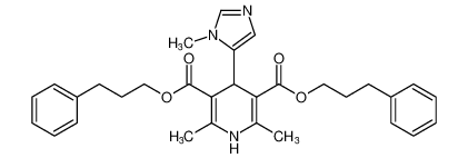 bis(3-phenylpropyl) 2,6-dimethyl-4-(1-methyl-1H-imidazol-5-yl)-1,4-dihydropyridine-3,5-dicarboxylate_196297-23-1