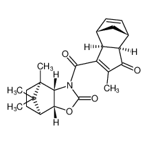 (3aS,4R,7S,7aR)-4,8,8-trimethyl-3-((3aS,4S,7R,7aR)-2-methyl-1-oxo-3a,4,7,7a-tetrahydro-1H-4,7-methanoindene-3-carbonyl)hexahydro-4,7-methanobenzo[d]oxazol-2(3H)-one_196303-28-3
