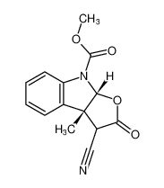 rel-methyl (3aR,8aR)-3-cyano-3a-methyl-2-oxo-2,3,3a,8a-tetrahydro-8H-furo[2,3-b]indole-8-carboxylate_196310-25-5