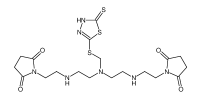 1,1'-(((((((5-thioxo-4,5-dihydro-1,3,4-thiadiazol-2-yl)thio)methyl)azanediyl)bis(ethane-2,1-diyl))bis(azanediyl))bis(ethane-2,1-diyl))bis(pyrrolidine-2,5-dione)_196311-85-0