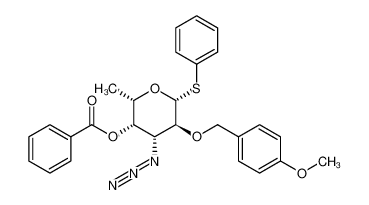 phenyl 3-azido-4-O-benzoyl-3,6-di-deoxy-2-O-(4-methoxybenzyl)-1-thio-β-L-galactopyranoside_196397-71-4