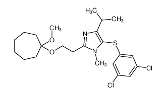 5-((3,5-dichlorophenyl)thio)-4-isopropyl-2-(2-((1-methoxycycloheptyl)oxy)ethyl)-1-methyl-1H-imidazole_196405-41-1