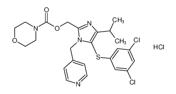 (5-((3,5-dichlorophenyl)thio)-4-isopropyl-1-(pyridin-4-ylmethyl)-1H-imidazol-2-yl)methyl morpholine-4-carboxylate hydrochloride_196406-49-2