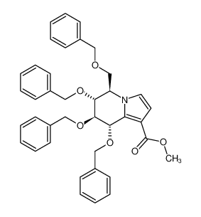 (5R,6R,7S,8S)-6,7,8-Tris-benzyloxy-5-benzyloxymethyl-5,6,7,8-tetrahydro-indolizine-1-carboxylic acid methyl ester_196412-43-8