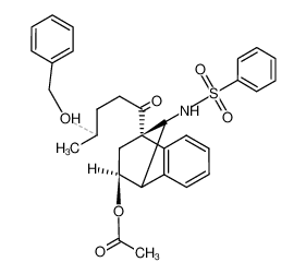 2β-Acetoxy-4α-(1-oxo-4ξ-benzyloxy-pentyl)-1β,4β-(benzolsulfonylaminomethano)-1,2,3,4-tetrahydro-naphthalin_19648-27-2