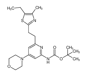 tert-butyl (6-(2-(5-ethyl-4-methylthiazol-2-yl)ethyl)-4-morpholinopyridin-2-yl)carbamate_196499-88-4
