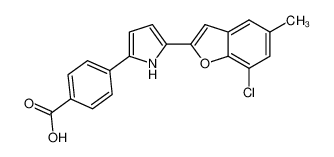 4-(5-(7-chloro-5-methylbenzofuran-2-yl)-1H-pyrrol-2-yl)benzoic acid_196518-25-9