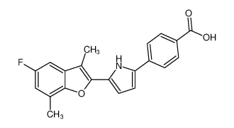 4-(5-(5-fluoro-3,7-dimethylbenzofuran-2-yl)-1H-pyrrol-2-yl)benzoic acid_196518-87-3