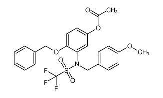 4-(benzyloxy)-3-((1,1,1-trifluoro-N-(4-methoxybenzyl)methyl)sulfonamido)phenyl acetate_196610-32-9