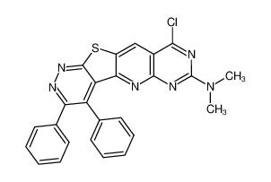 (9-Chloro-3,4-diphenyl-11-thia-1,2,5,6,8-pentaaza-benzo[b]fluoren-7-yl)-dimethyl-amine_196622-37-4