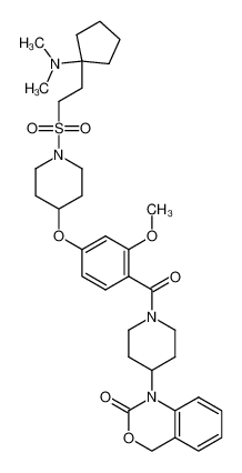 1-(1-(4-((1-((2-(1-(dimethylamino)cyclopentyl)ethyl)sulfonyl)piperidin-4-yl)oxy)-2-methoxybenzoyl)piperidin-4-yl)-1,4-dihydro-2H-benzo[d][1,3]oxazin-2-one_196793-89-2