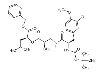 benzyl (2S)-2-[(2R)-3-[(2R)-2-tert-butoxycarbonylamino-3-(3-chloro-4-methoxyphenyl) propionylamino]-2-methylpropionyloxy]-4-methylpentanoate_196794-47-5