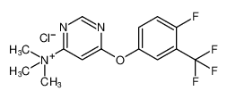 6-(4-fluoro-3-(trifluoromethyl)phenoxy)-N,N,N-trimethylpyrimidin-4-aminium chloride_196809-87-7